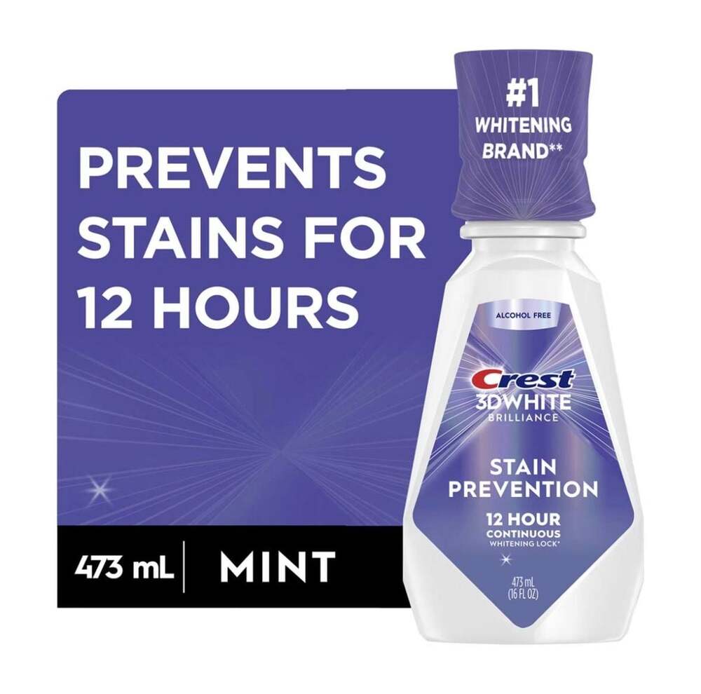 Crest 3D White Brilliance Stain Prevention Mouthwash 473mL Mint